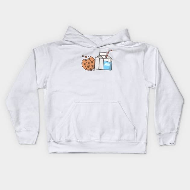 Milk box and chocolate cookies Kids Hoodie by Catalyst Labs